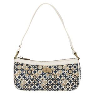 Celine Vintage Pochette Canvas Navy Canvas Shoulder Bag Bag
